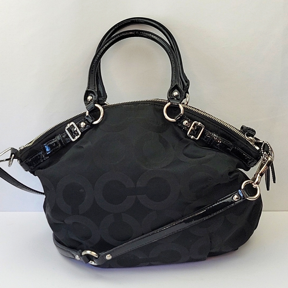 Coach Madison Op Art Lindsay Satchel Black F1173-18649 - Picture 3 of 16